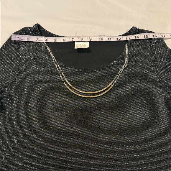 Clientele Blouse Black Shimmer Women's Top Size 1X - Picture 7 of 12